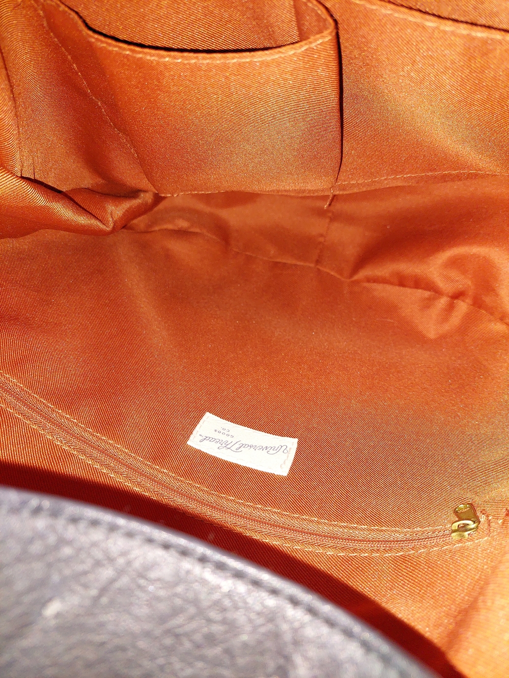 Universal Thread Orange & Black Slouchy Hobo Shoulder Bag Gold Tone Hardware - Picture 8 of 15